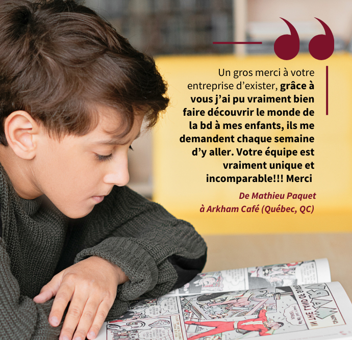 Message de Mathieu Paquet à Arkham café de Quebec, QC