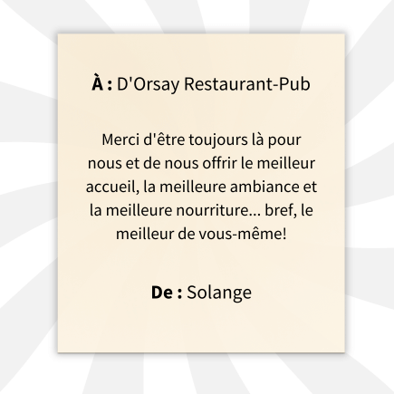 Merci de D'Orsay Restaurant-Pub